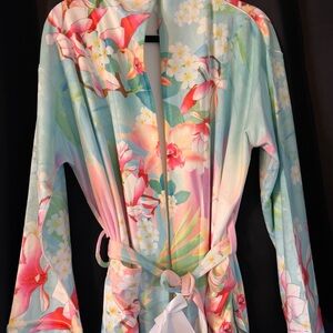 Floral Print Women's Robe